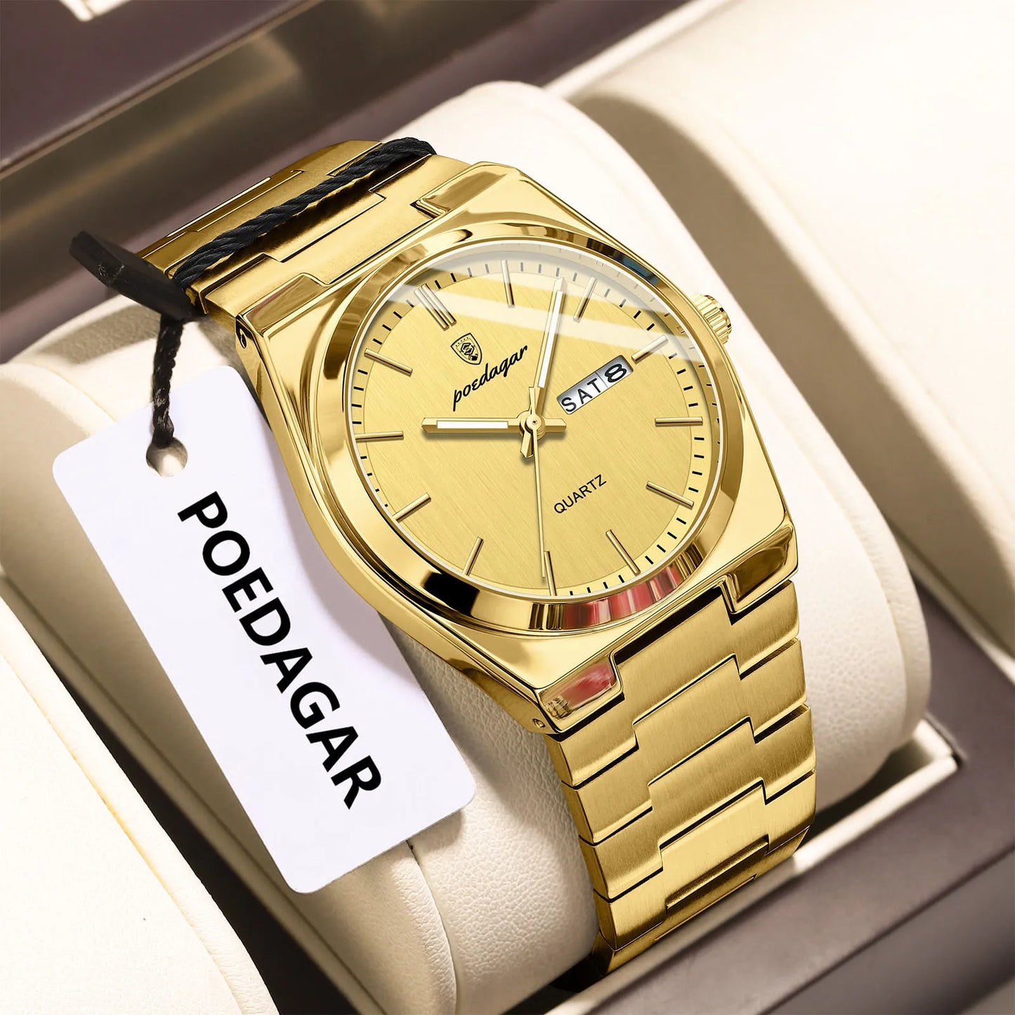 Men's Stainless Steel Quartz Watch With Date & Week