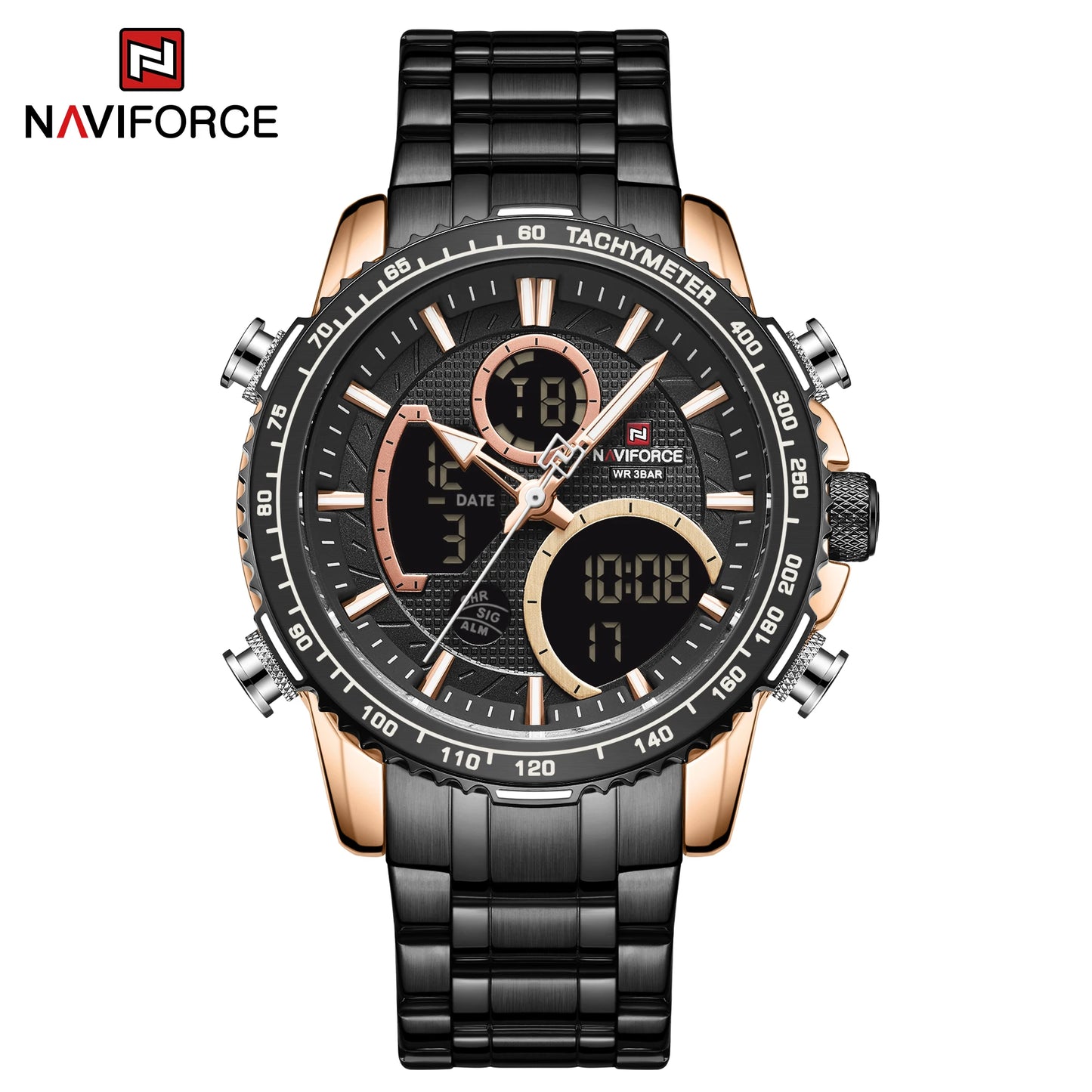 Men’s Analog-Digital Chronograph Watch Stainless Steel