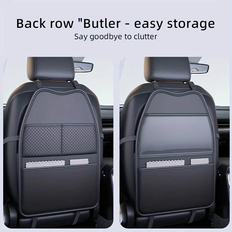 Car Seat Back Protector With Storage Pockets & Tablet Holder