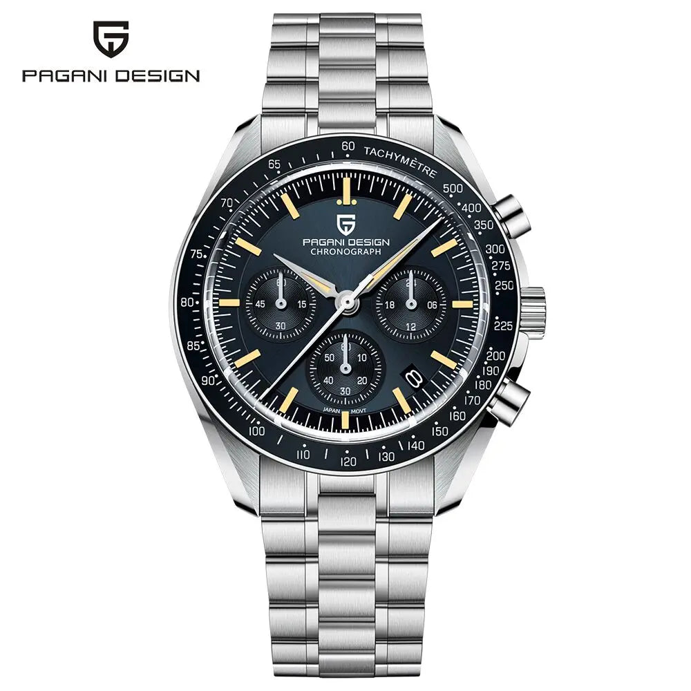 Men's Moon Chronograph Watch Quartz With Sapphire Glass