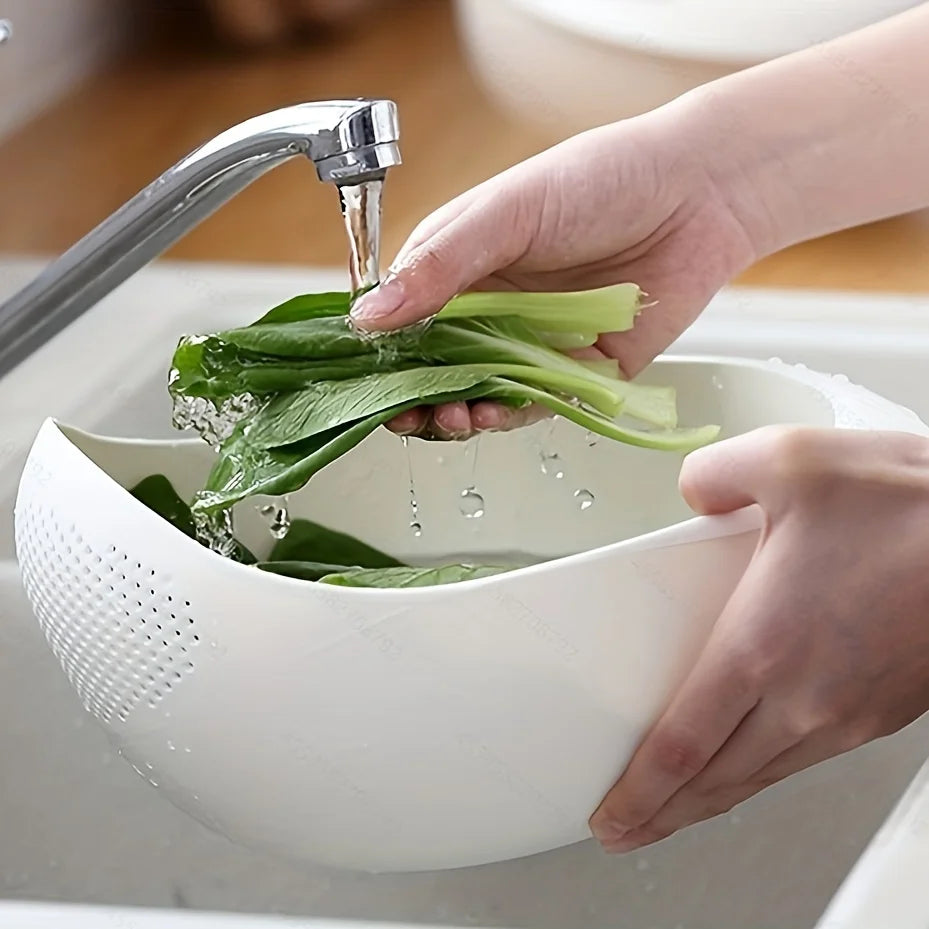 Plastic Rice Washing Colander Basket for Grains and Produce