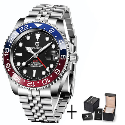 Men's Mechanical GMT Watch Sapphire Crystal 100m
