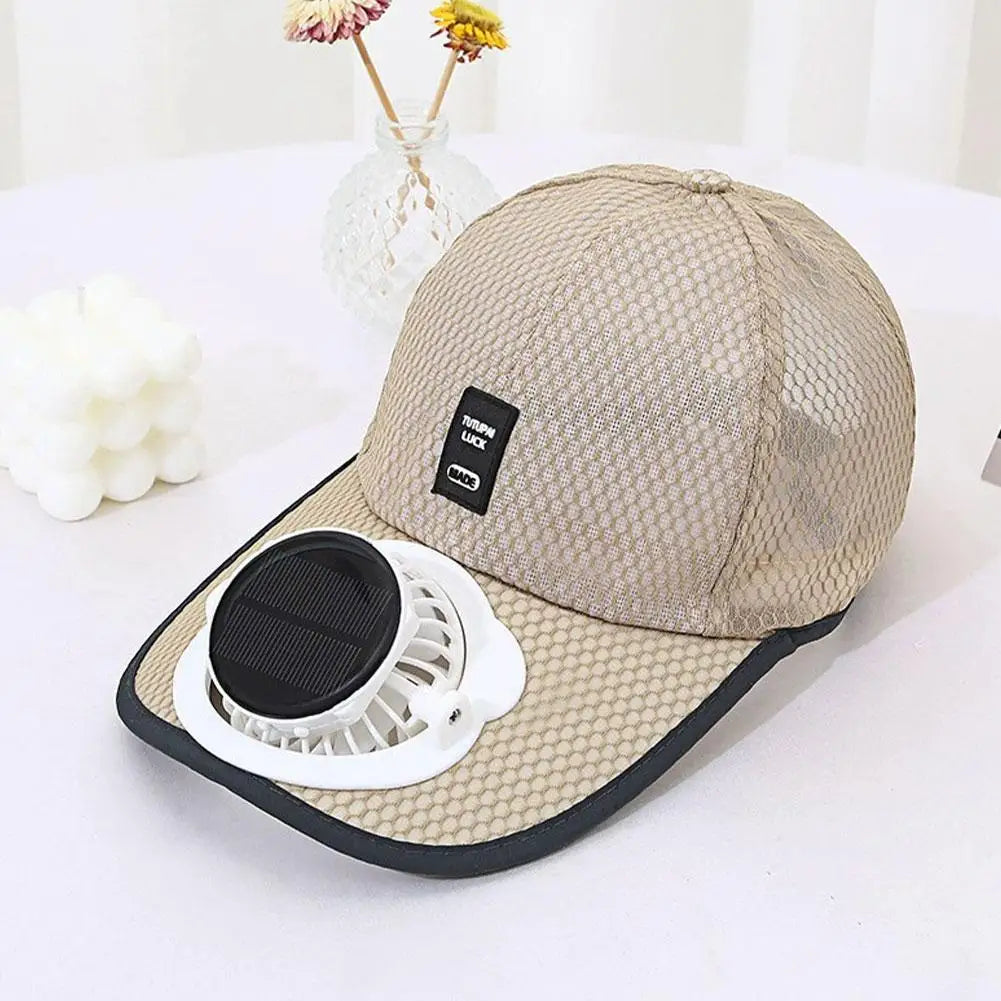Solar Fan Sun Hat Baseball Cap with USB Charging