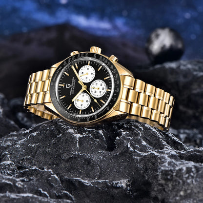 Men's Moon Chronograph Watch Quartz With Sapphire Glass