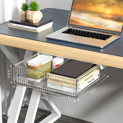 Under-Desk Hidden Drawer Storage Box Self-Adhesive PET