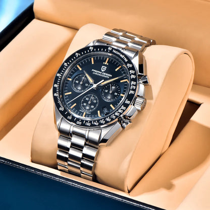 Men's Moon Chronograph Watch Quartz With Sapphire Glass