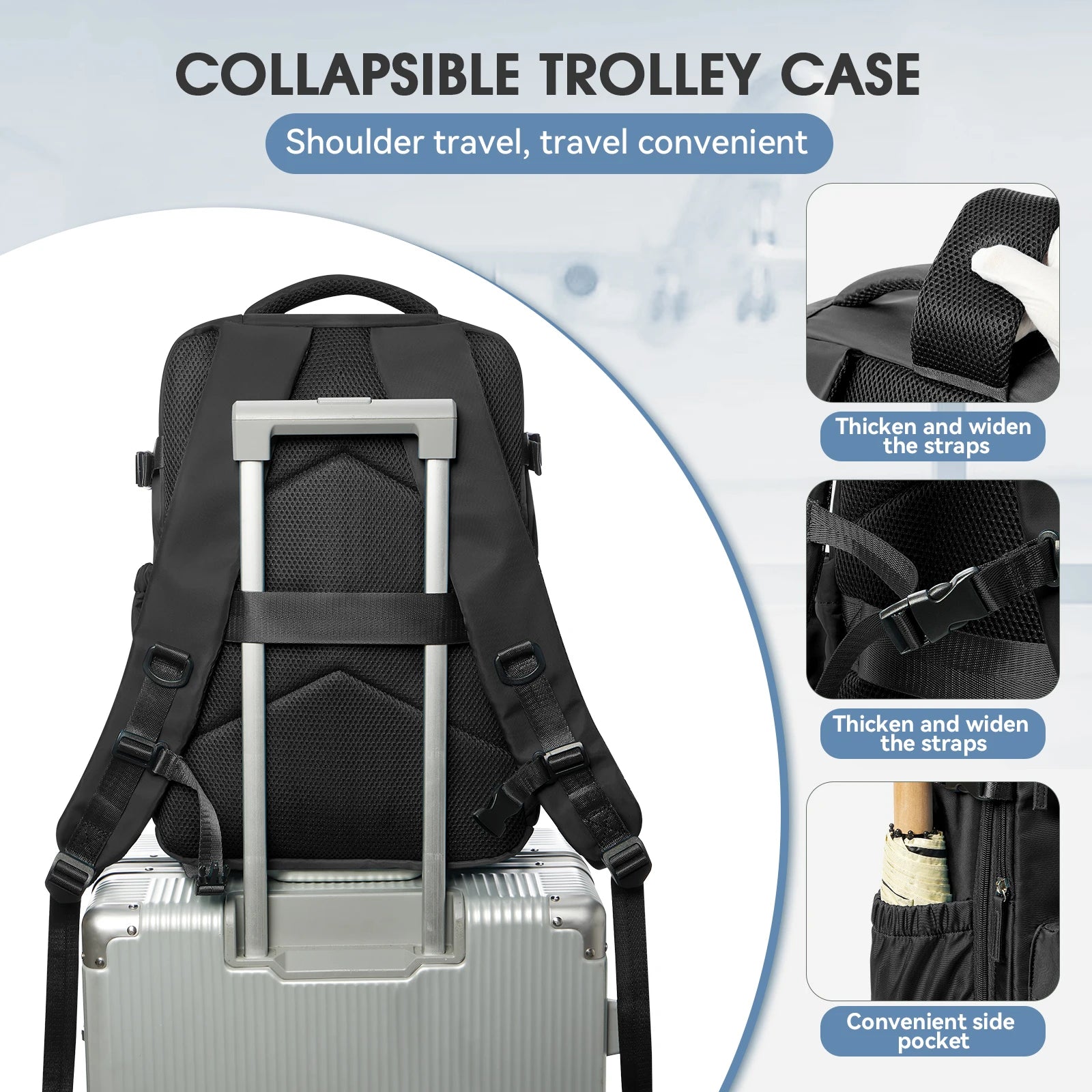 Expandable Vacuum Travel Backpack With Laptop Compartment