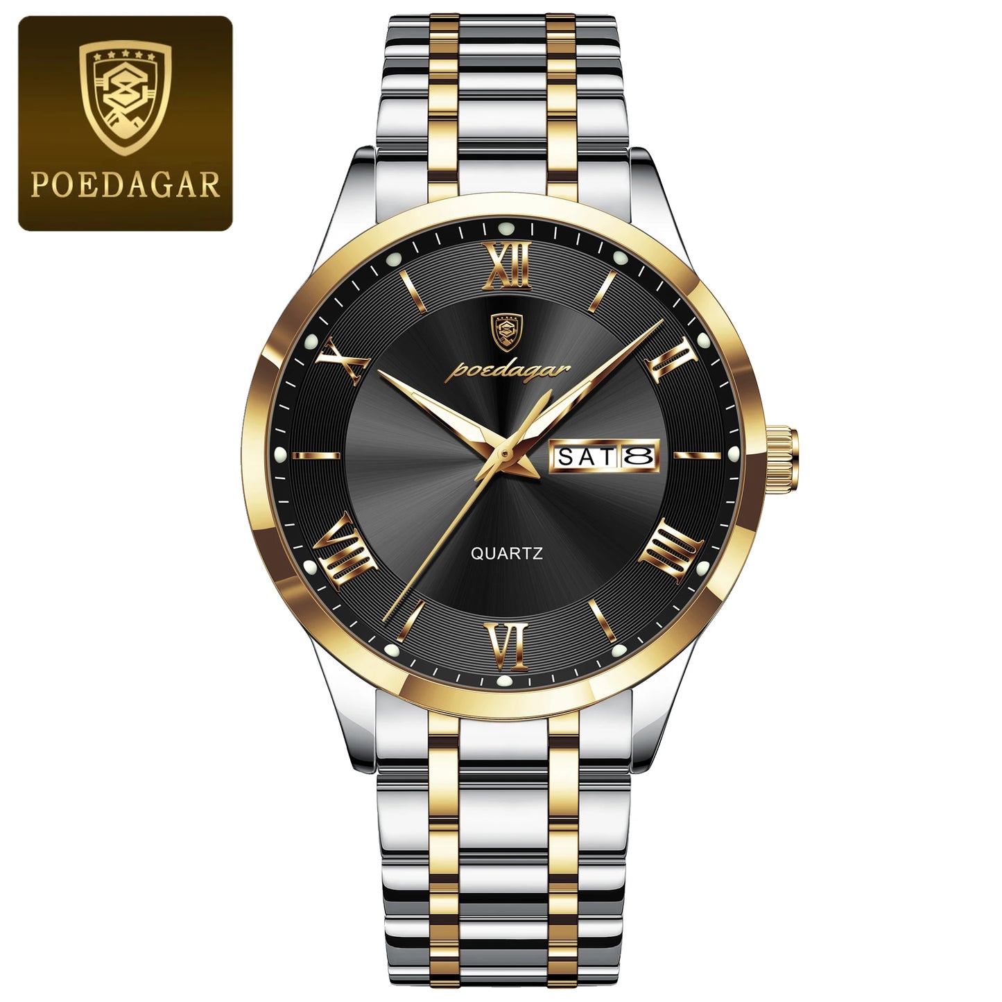 Men’s Stainless Steel Quartz Watch With Date Display