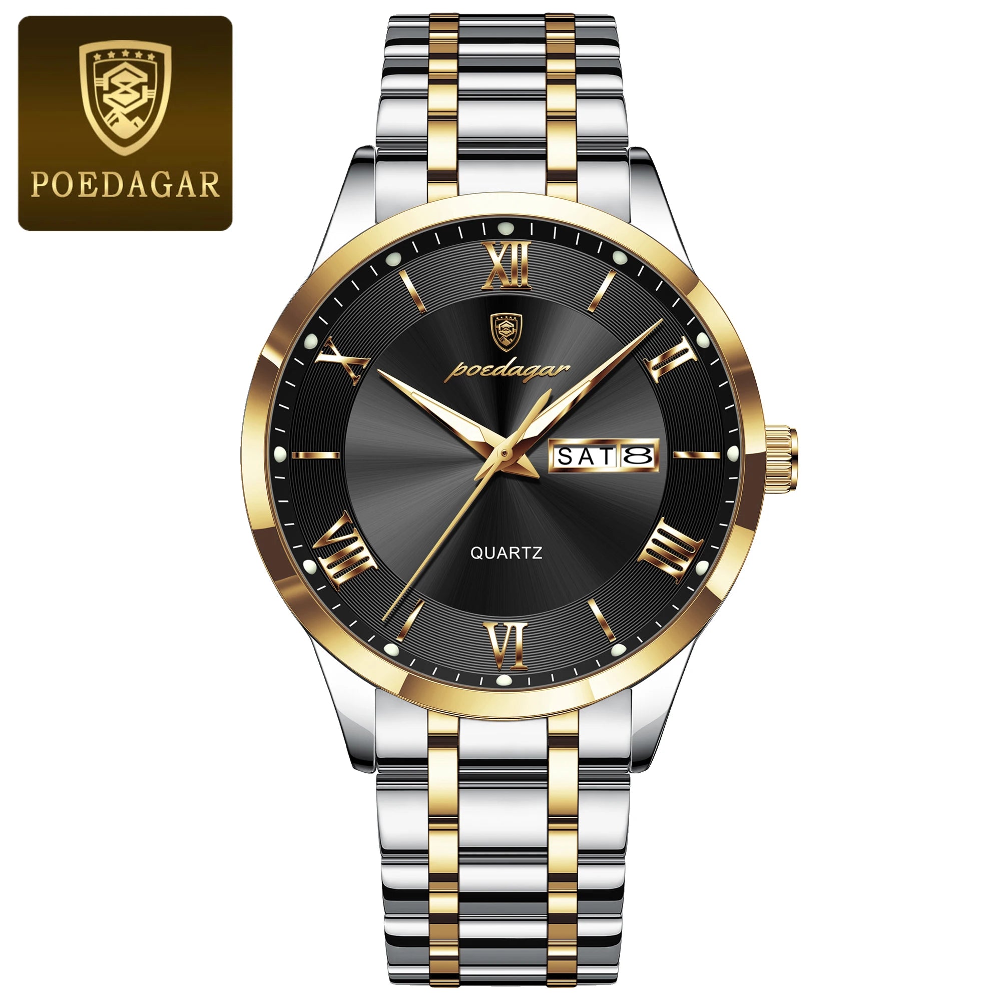 Men’s Stainless Steel Quartz Watch With Date Display