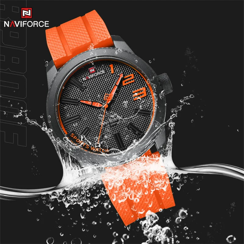 Men’s Sport Quartz Watch With Silicone Strap, 46 mm