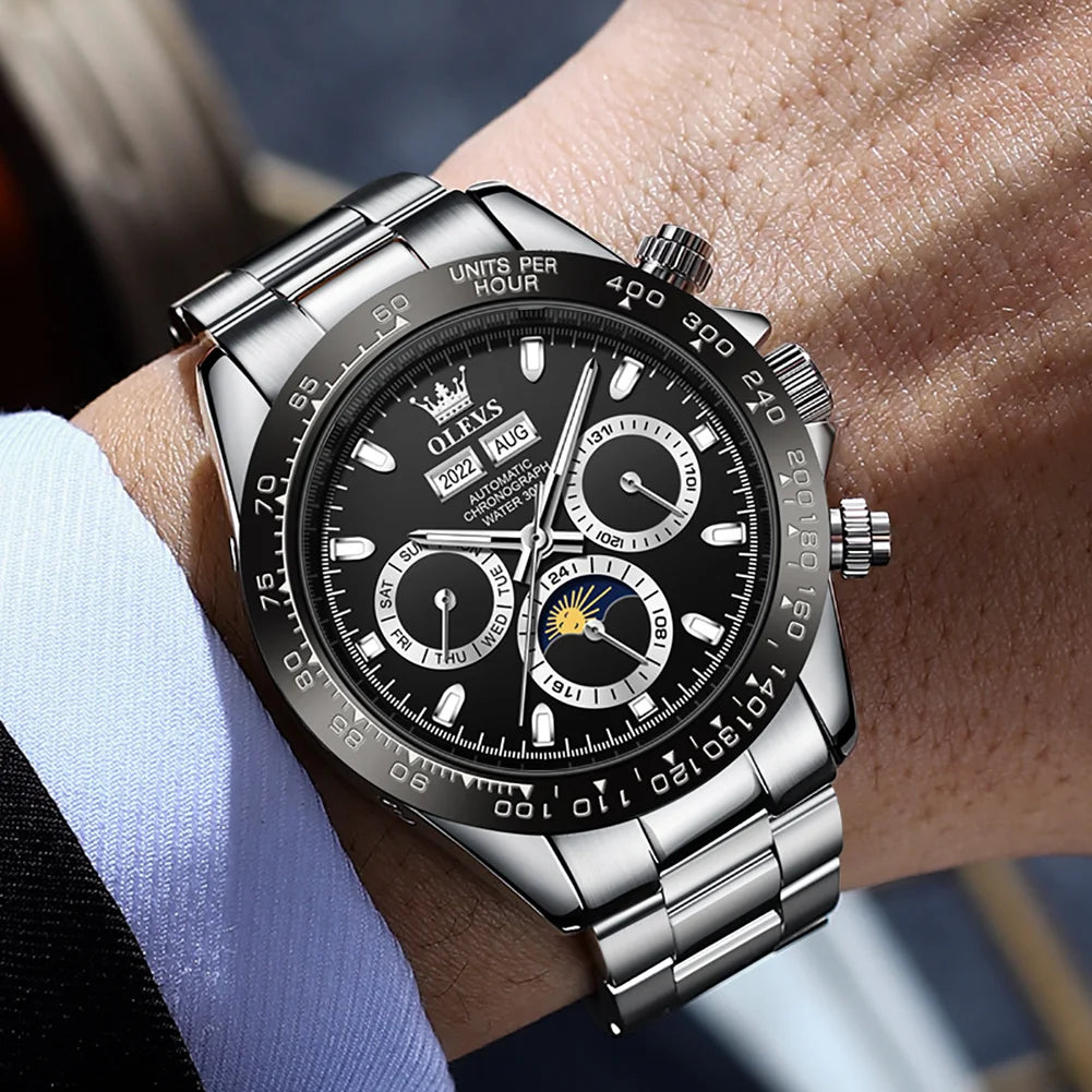 Men's Automatic Mechanical Watch Chronograph Luminous