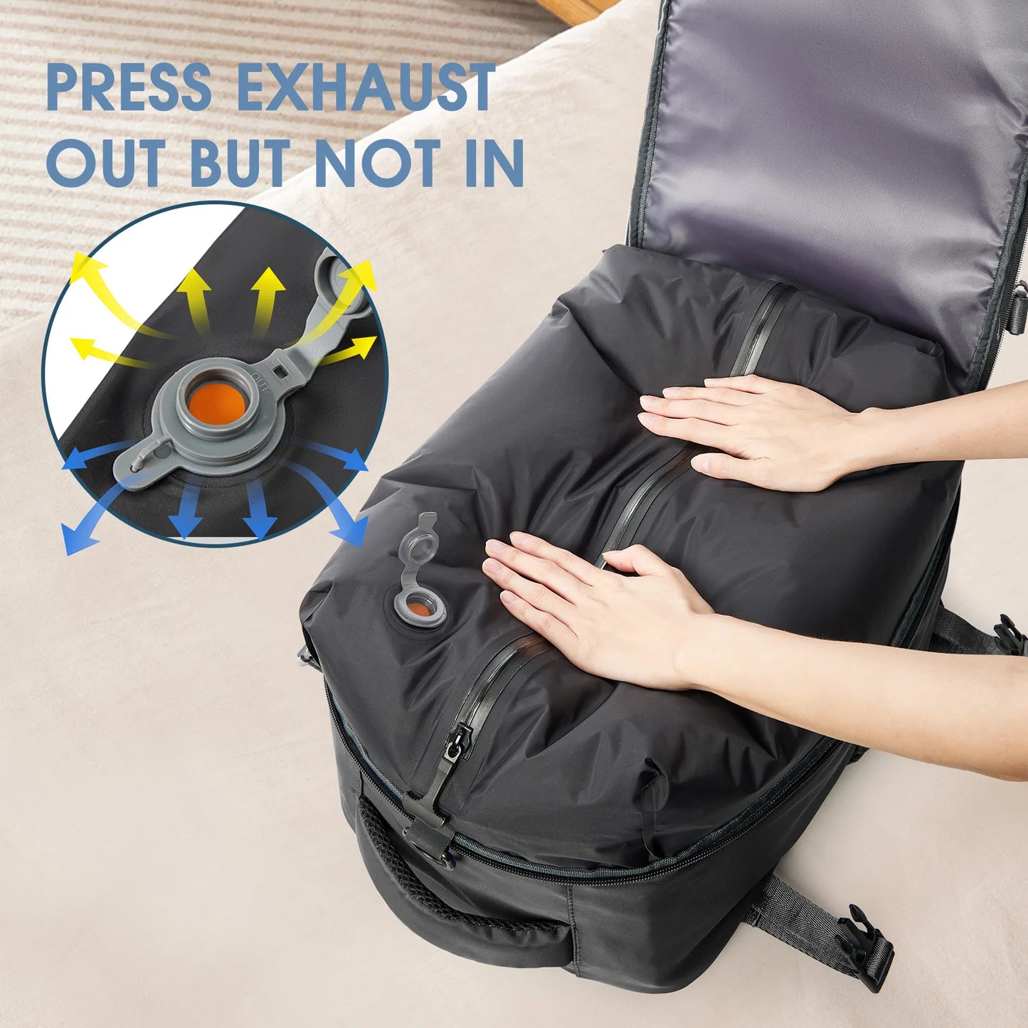 Expandable Vacuum Travel Backpack With Laptop Compartment