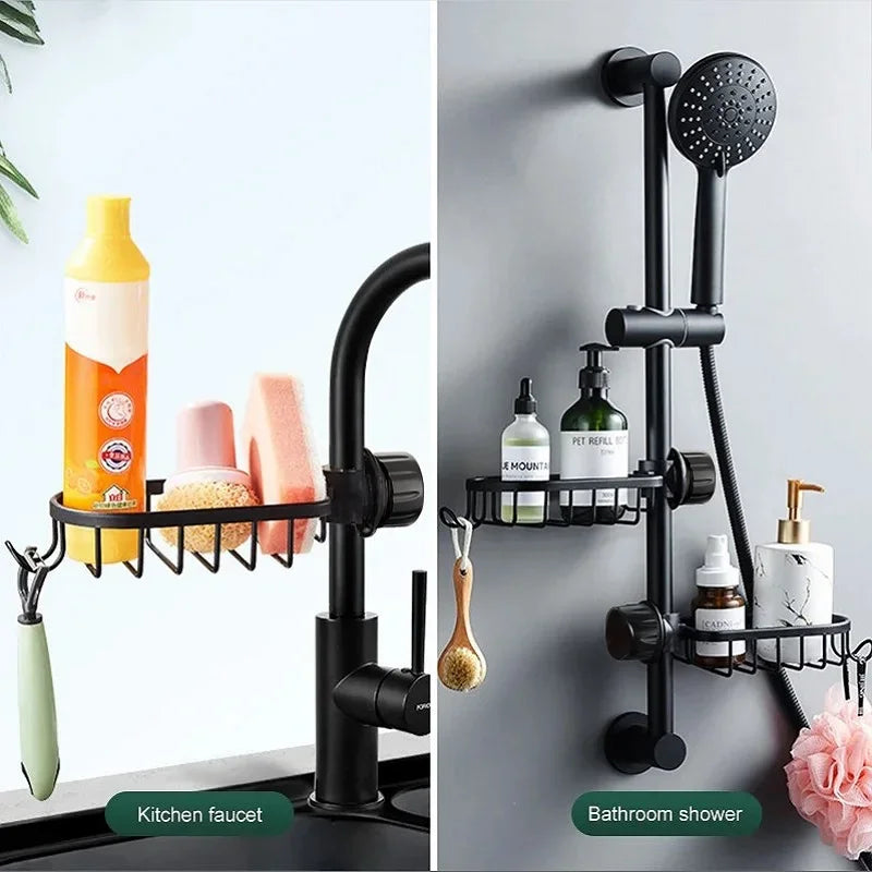 Faucet-Mounted Shower Shelf Bathroom Soap Organizer Rack