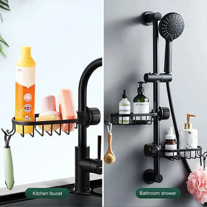 Faucet-Mounted Shower Shelf Bathroom Soap Organizer Rack