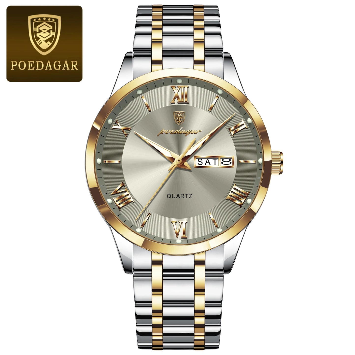 Men’s Stainless Steel Quartz Watch With Date Display