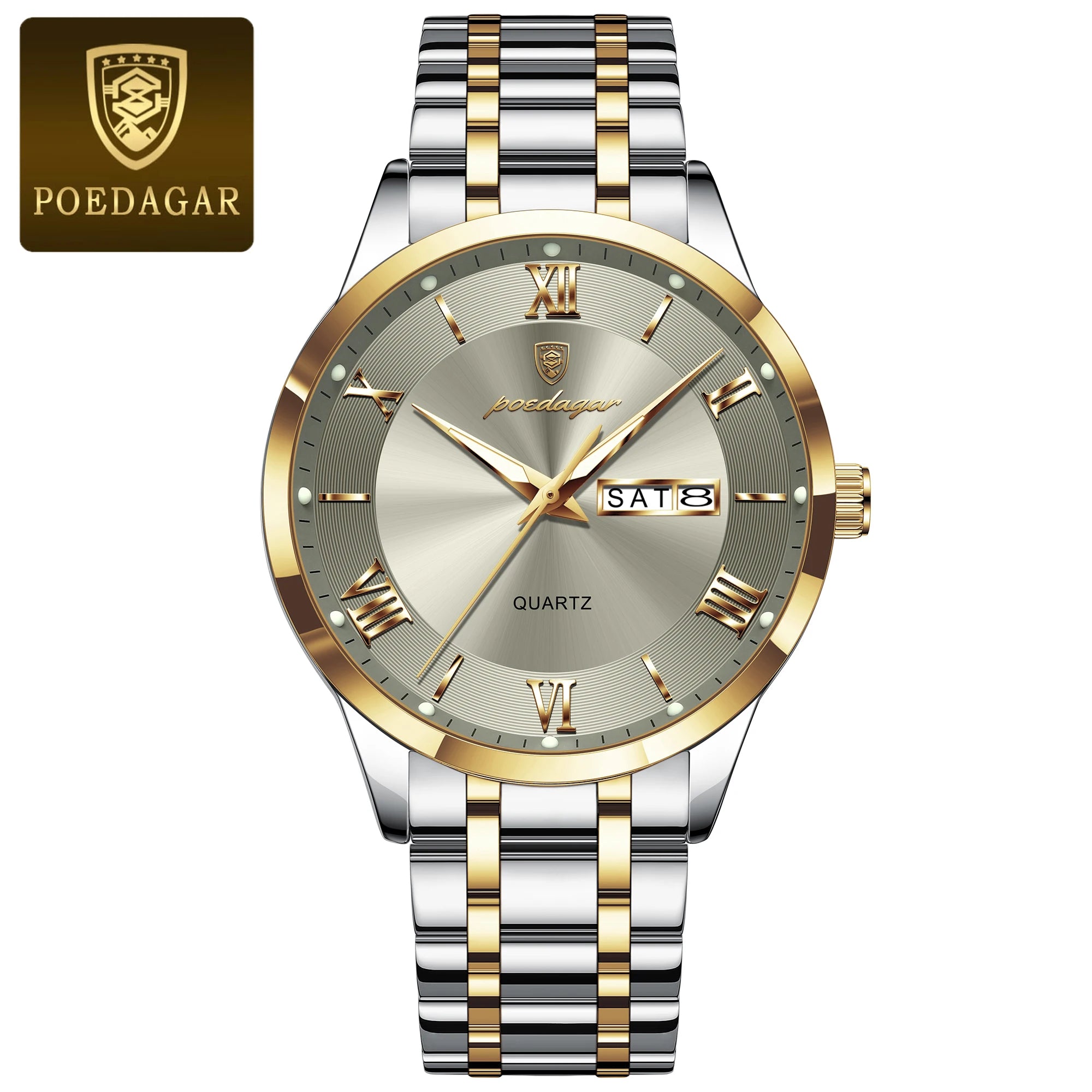 Men’s Stainless Steel Quartz Watch With Date Display