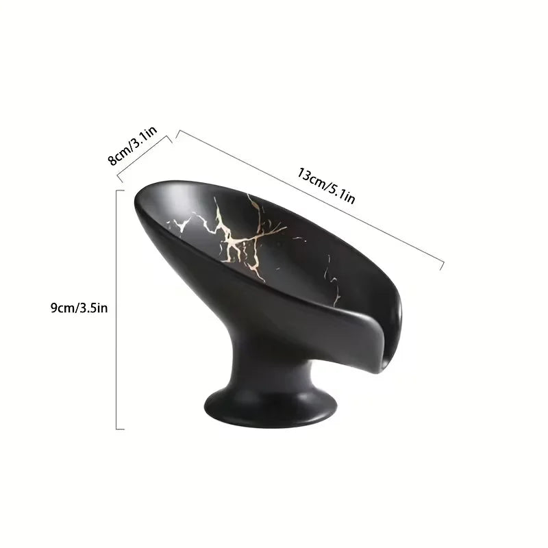 Ceramic Leaf Soap Dish With Self-Draining Design