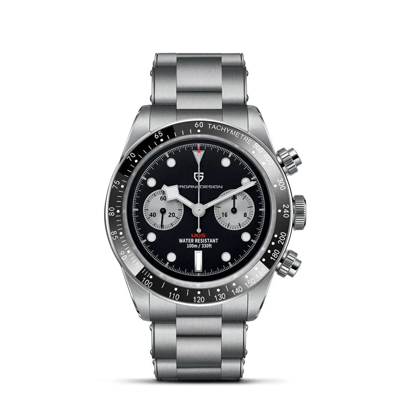 Men’s Panda Dial Quartz Chronograph Watch Sapphire