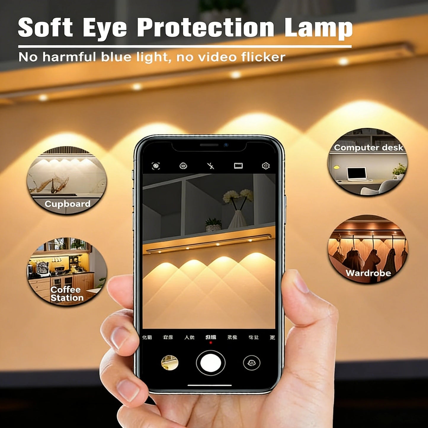 Ultra-Thin LED Motion Sensor Cabinet Light USB Rechargeable
