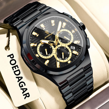 Men’s Stainless Steel Chronograph Watch With Date