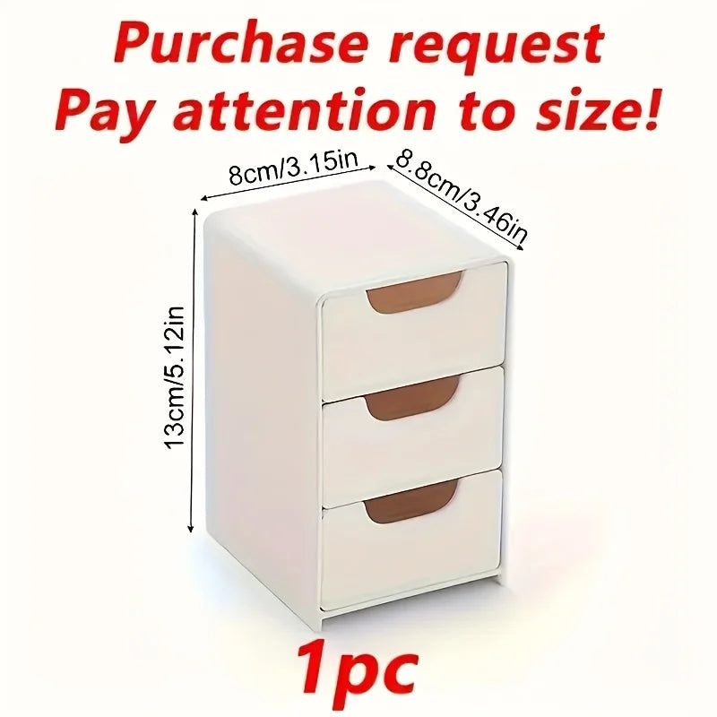 3-Tier Plastic Desk Organizer With Drawers For Storage