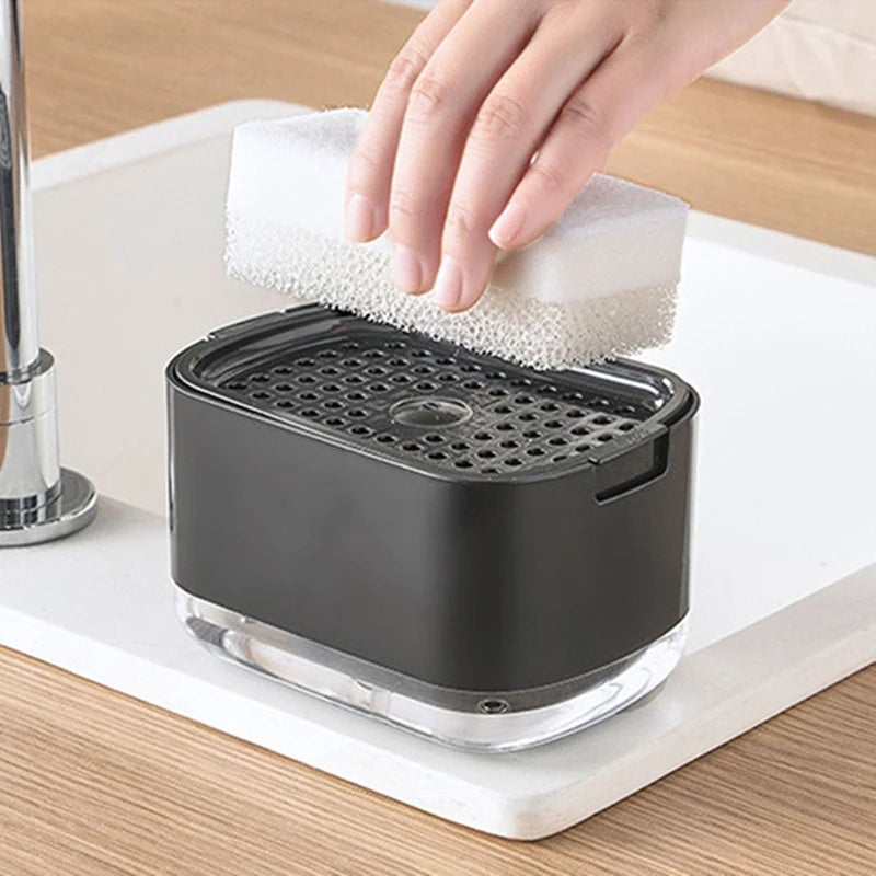 Press-Down Soap Dispenser With Sponge Holder 300 ml