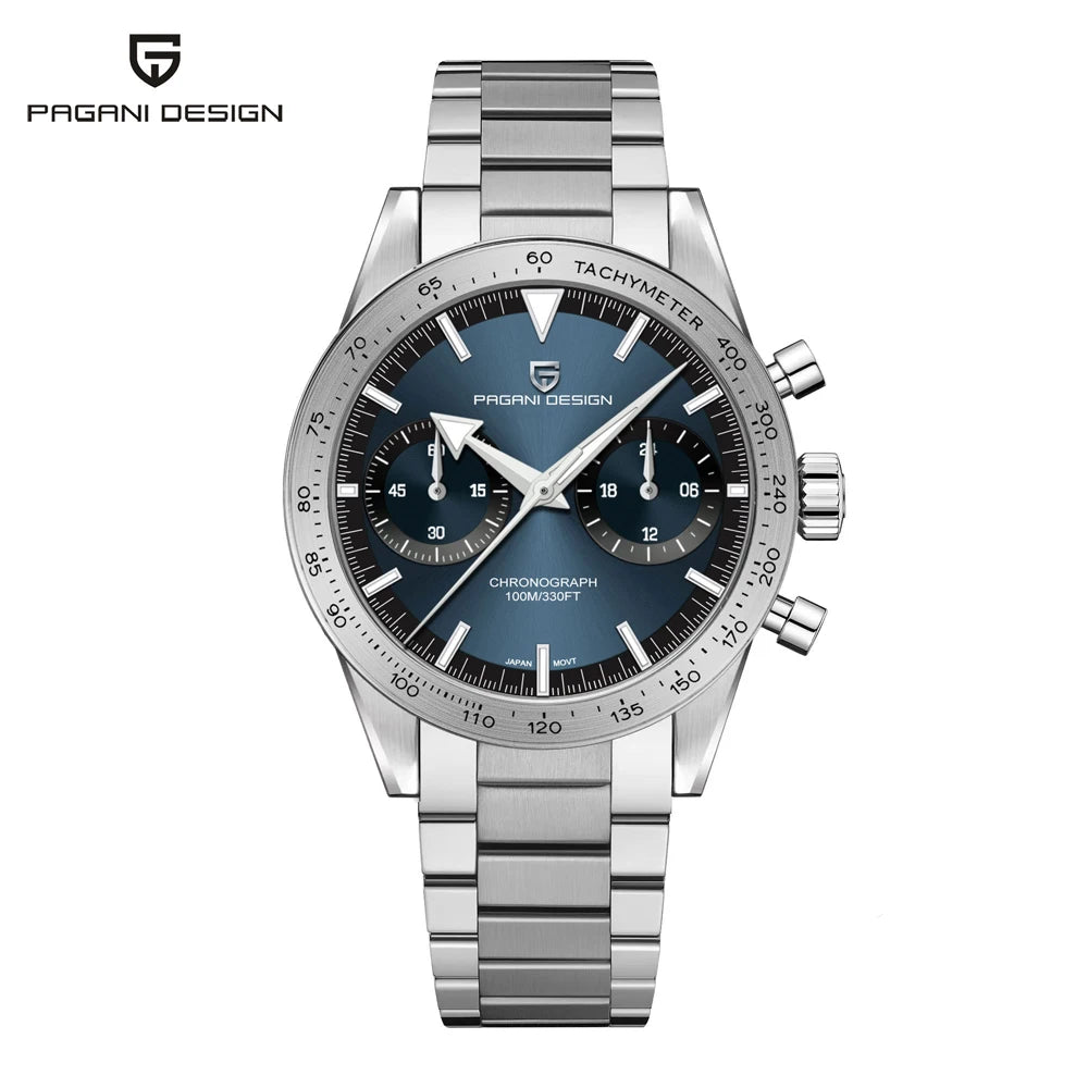 Men’s Retro Chronograph Quartz Watch With Sapphire Glass