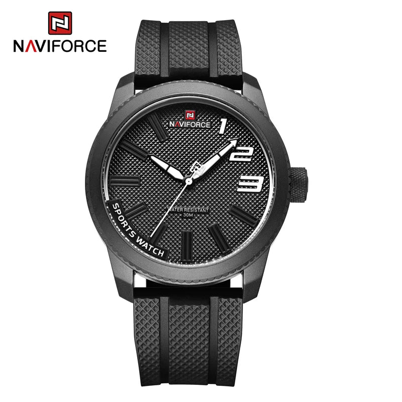Men’s Sport Quartz Watch With Silicone Strap, 46 mm