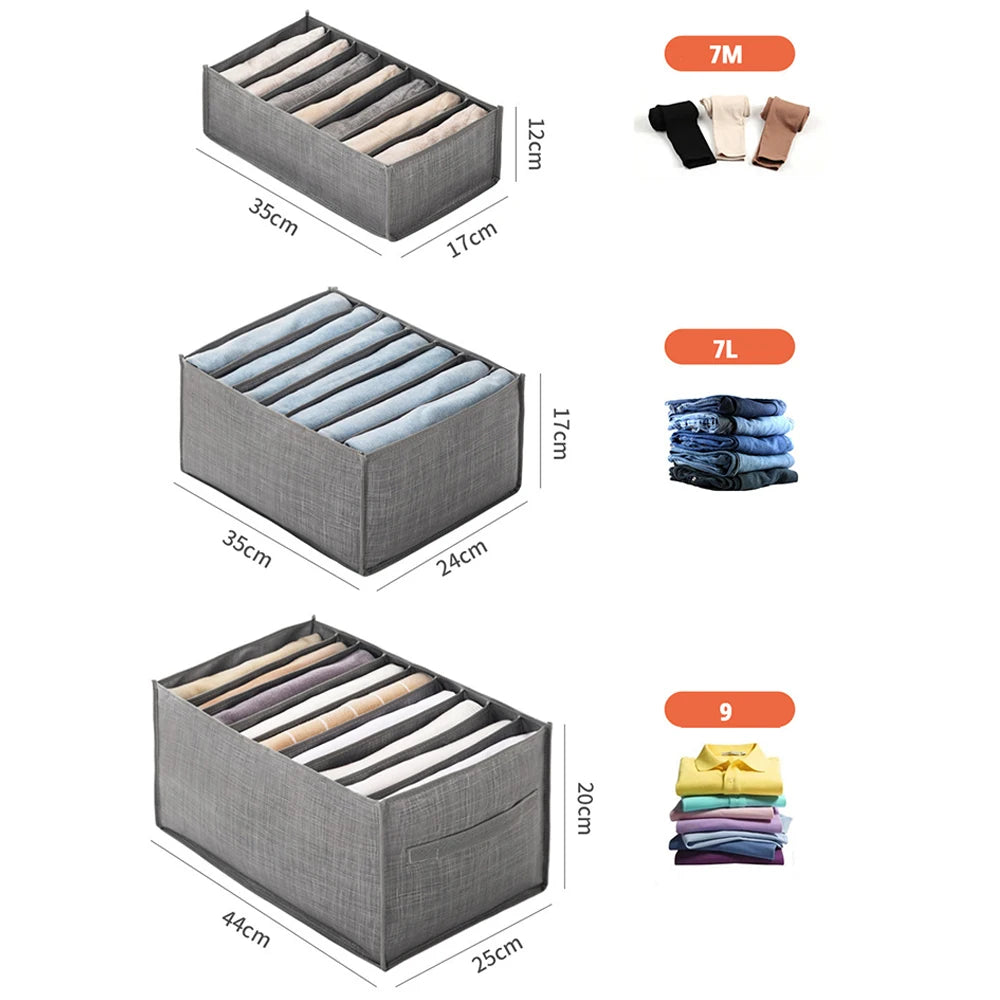 Foldable Closet Clothes Organizer Storage Box With Handles