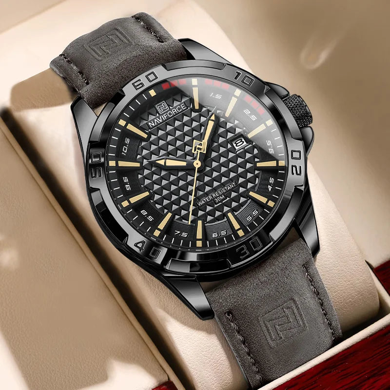 Men’s Quartz Sport Watch With PU Leather Strap