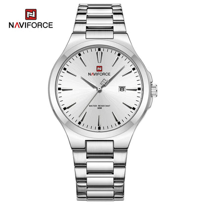Men's Stainless Steel Quartz Watch With Date Display