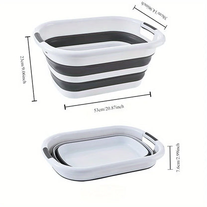 Foldable Plastic Laundry Basket – Multi-Purpose Storage Tub