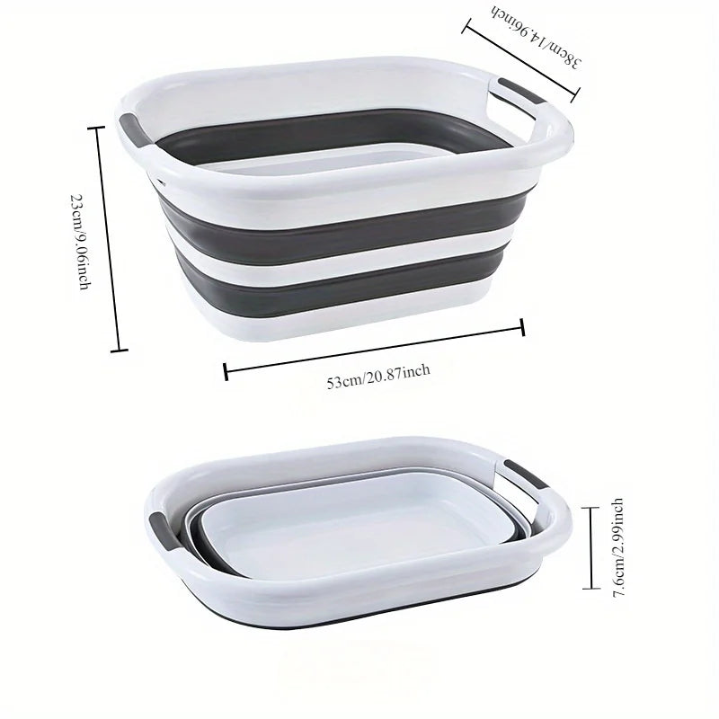 Foldable Plastic Laundry Basket – Multi-Purpose Storage Tub