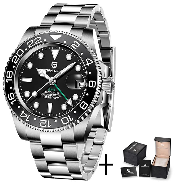 Men's Mechanical GMT Watch Sapphire Crystal 100m