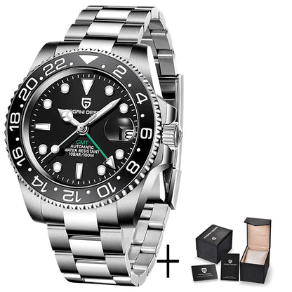 Men's Mechanical GMT Watch Sapphire Crystal 100m
