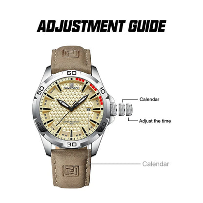 Men’s Quartz Sport Watch With PU Leather Strap