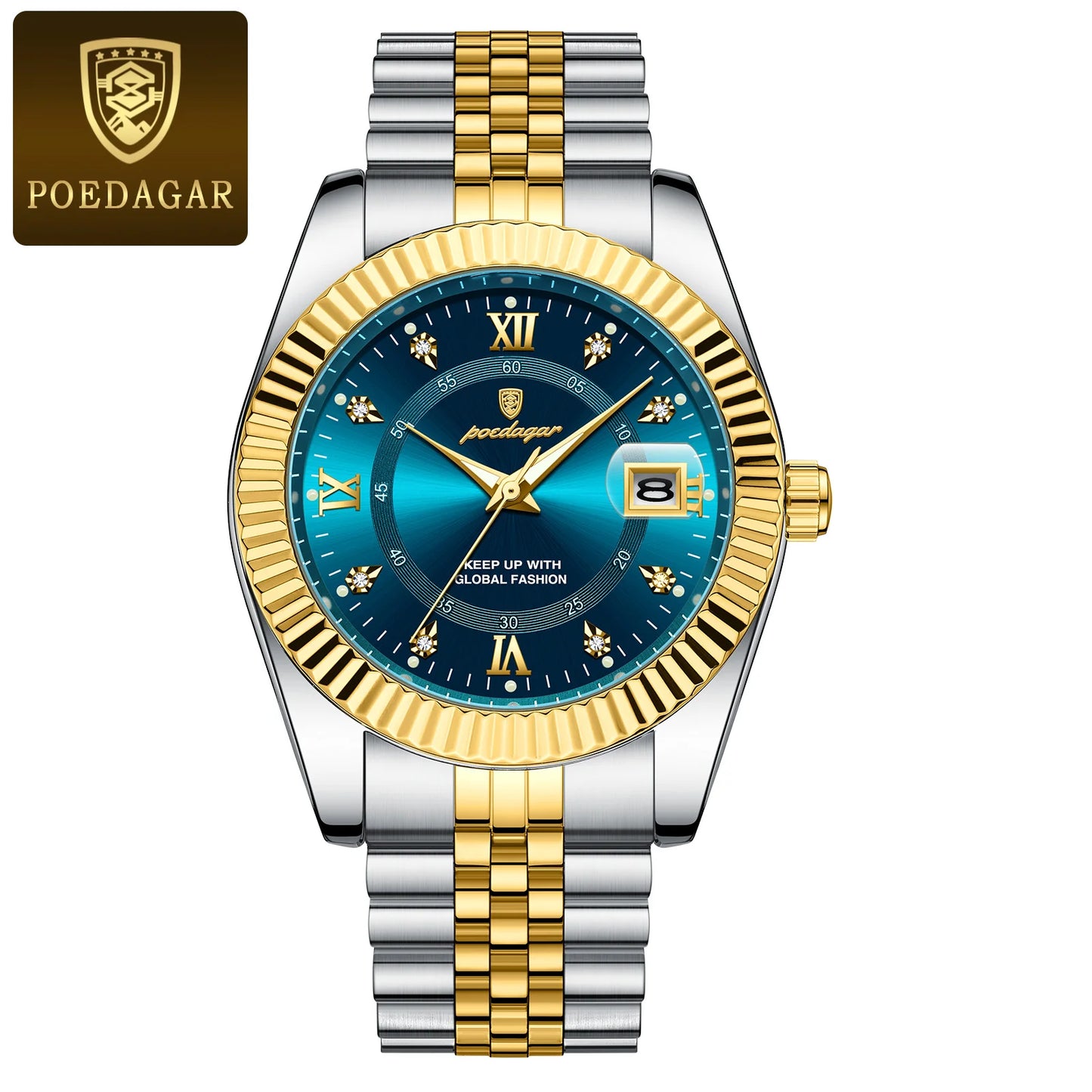 Men's Stainless Steel Quartz Watch – Luminous, 3Bar