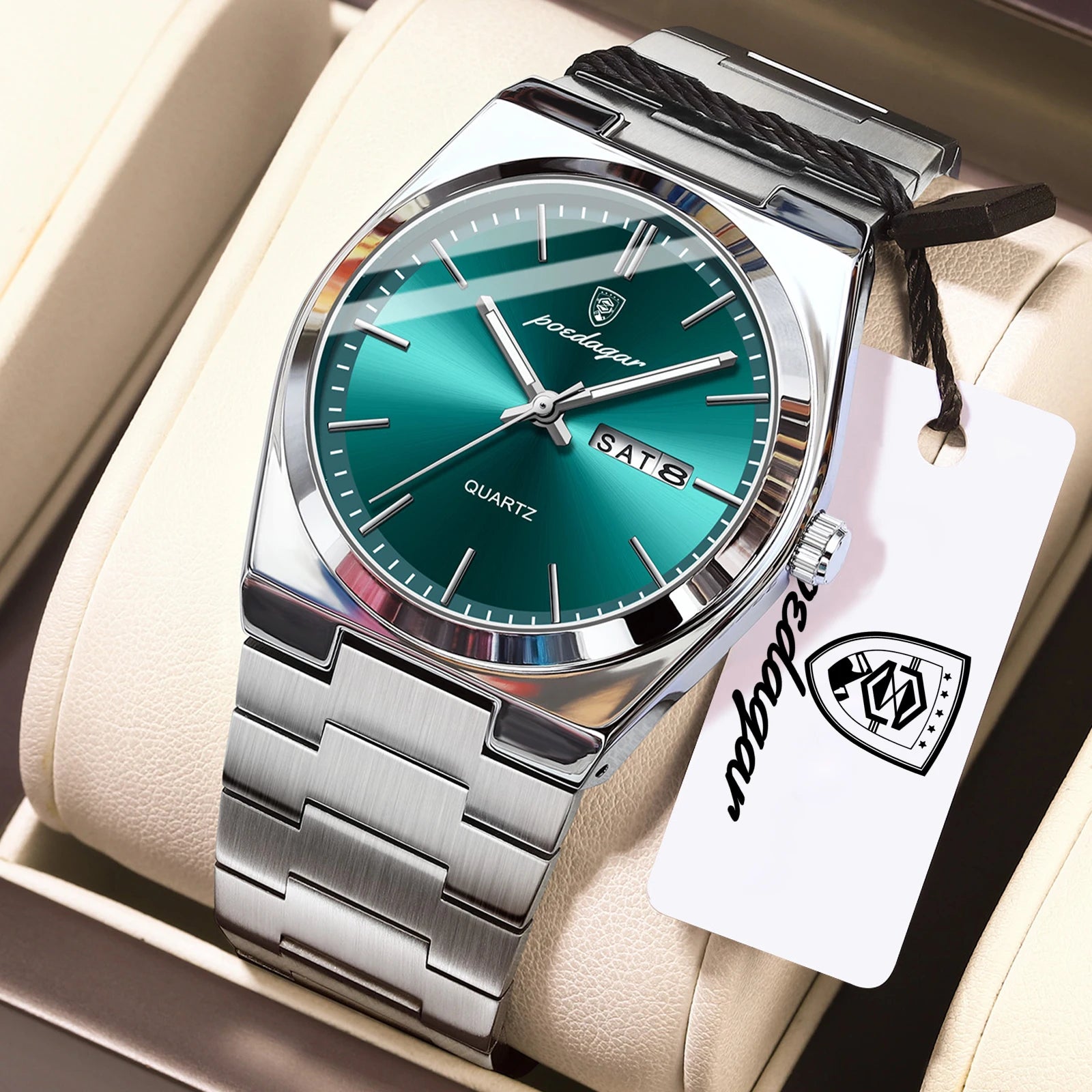 Men’s Stainless Steel Quartz Watch – Luminous & 3Bar Water Resistant