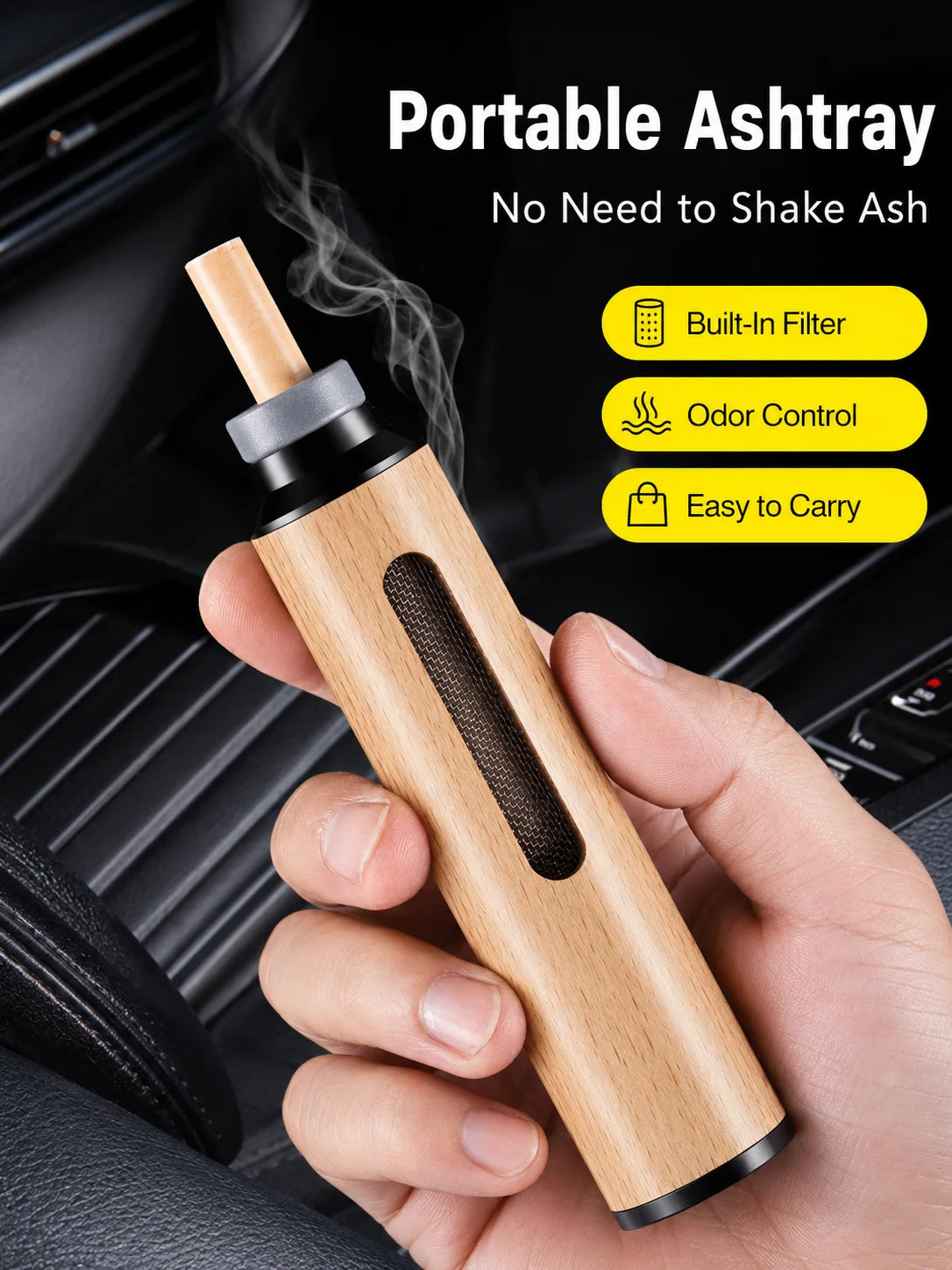 Portable Car Ashtray Cylinder – Stable, Reusable Design