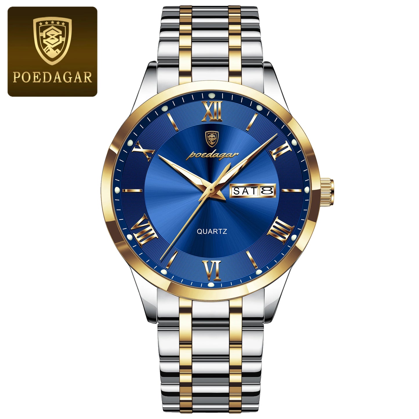 Men’s Stainless Steel Quartz Watch With Date Display