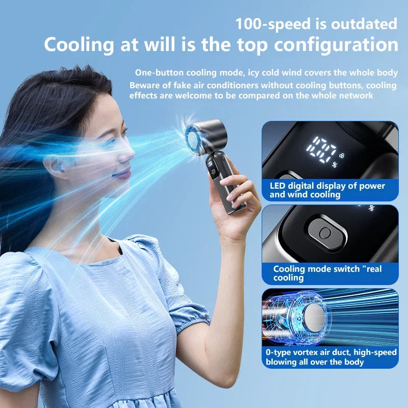 Portable Turbo Handheld Fan With Adjustable Speeds