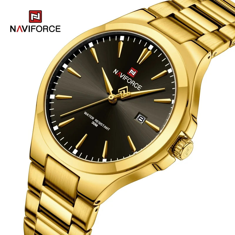 Men's Stainless Steel Quartz Watch With Date Display