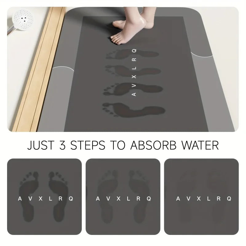 Super Absorbent Diatom Bath Mat for Bathroom Floors