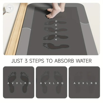 Super Absorbent Diatom Bath Mat for Bathroom Floors