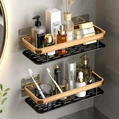 Aluminum Bathroom Shower Shelf No-Drill Shampoo Rack