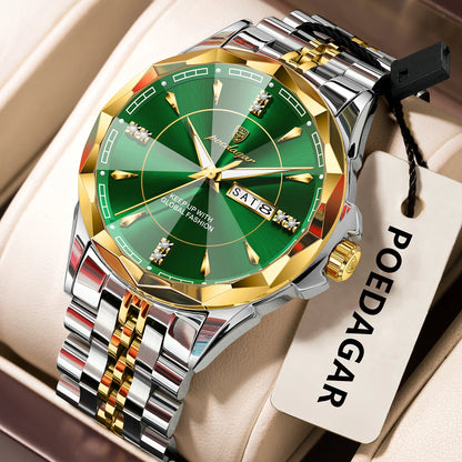 Men’s Stainless Steel Quartz Watch – Luminous, 3Bar