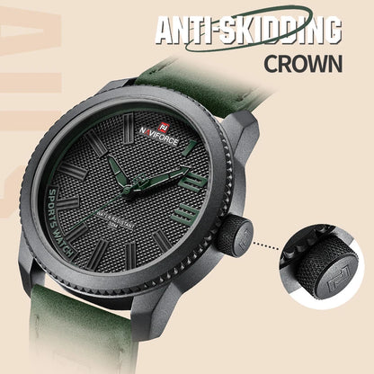 Men’s Sport Quartz Watch With PU Strap, 46 mm Dial