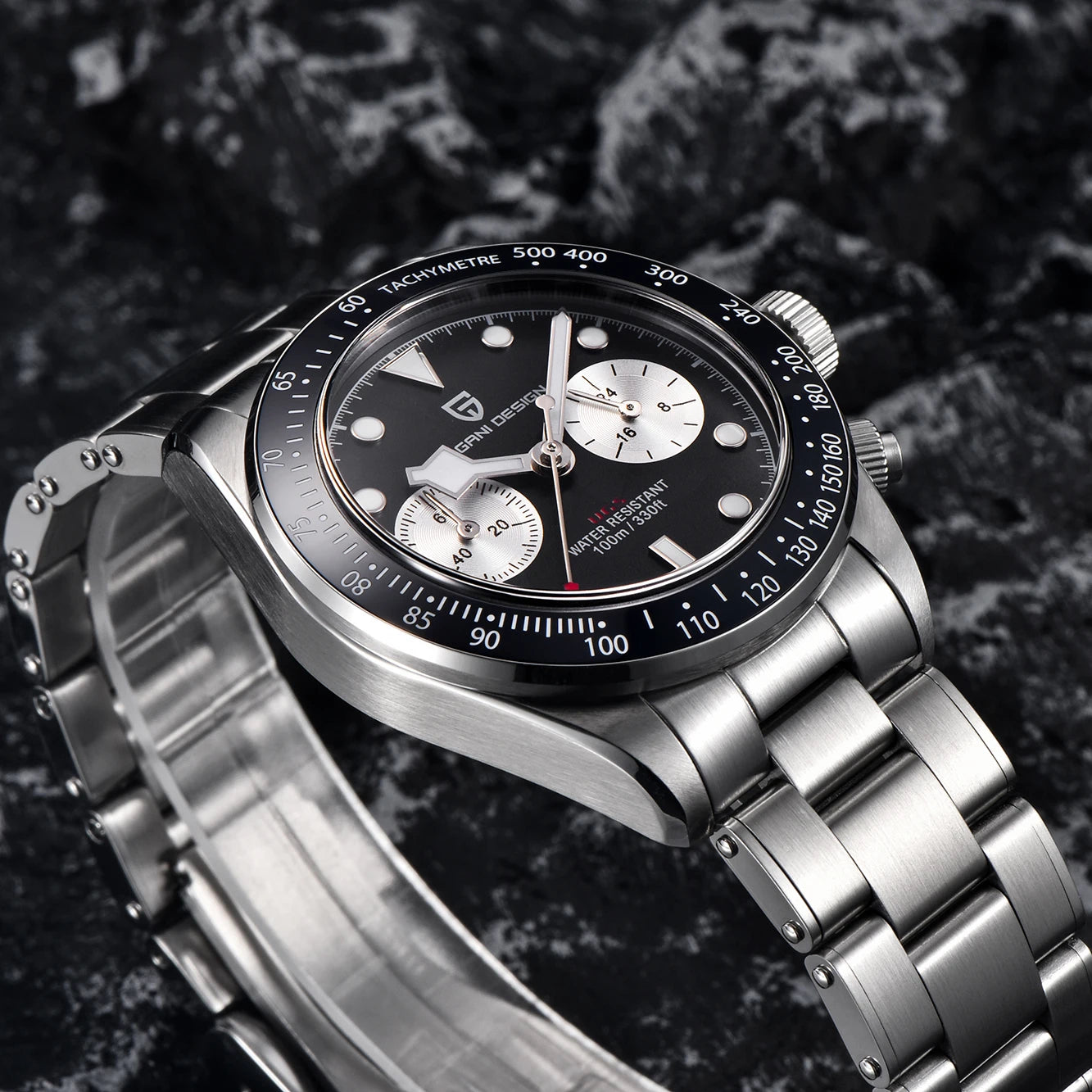 Men’s Panda Dial Quartz Chronograph Watch Sapphire