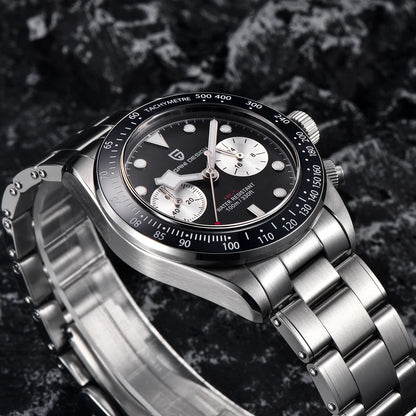 Men’s Panda Dial Quartz Chronograph Watch Sapphire