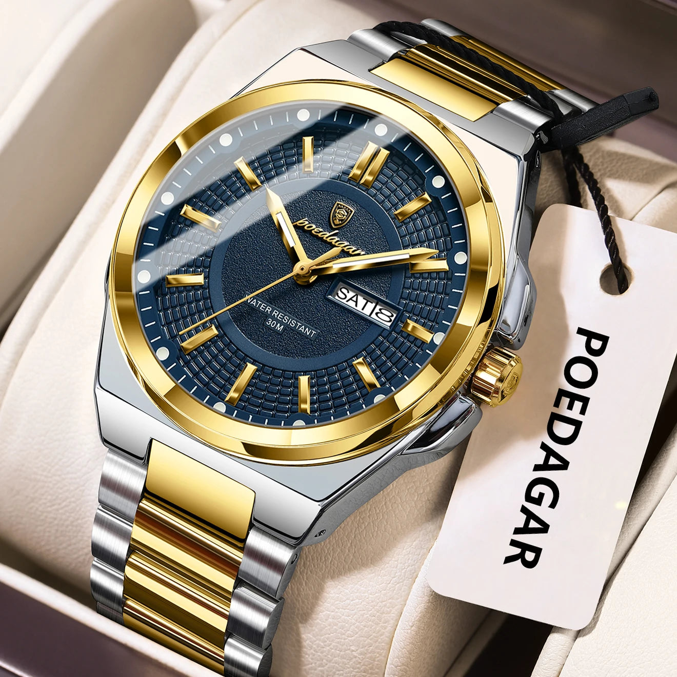 Men’s Stainless Steel Quartz Watch – Luminous & 3Bar